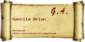 Gavrila Arion névjegykártya